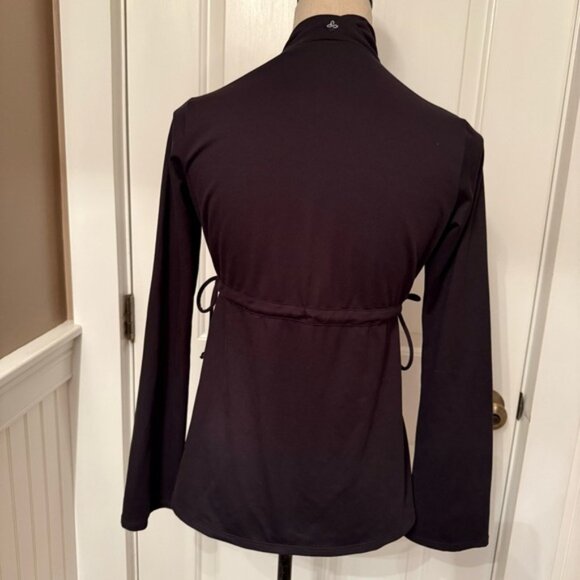 PRANA JACKET COAT BLACK STRETCH ZIP FRONT ACTIVE WEAR POCKETS TIE WAIST SIZE S - Picture 10 of 16